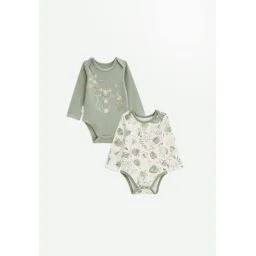 Lot De 2 Bodies Bébé Manches Longues Lily Kaki