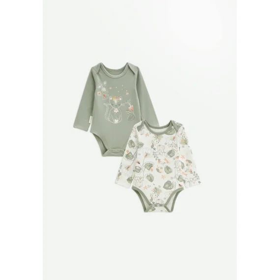 Lot De 2 Bodies Bébé Manches Longues Lily Kaki