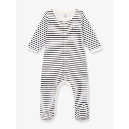 Bodypyjama à rayures en coton bébé PETIT BATEAU marine