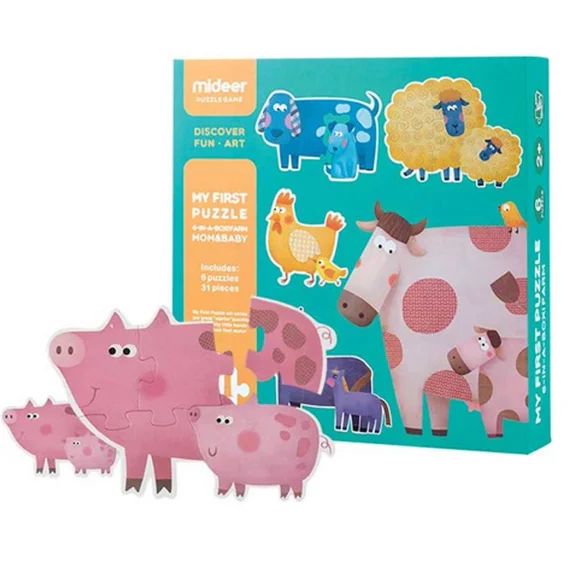 Mon 1er Puzzle Animaux Et Leurs Petits Vert