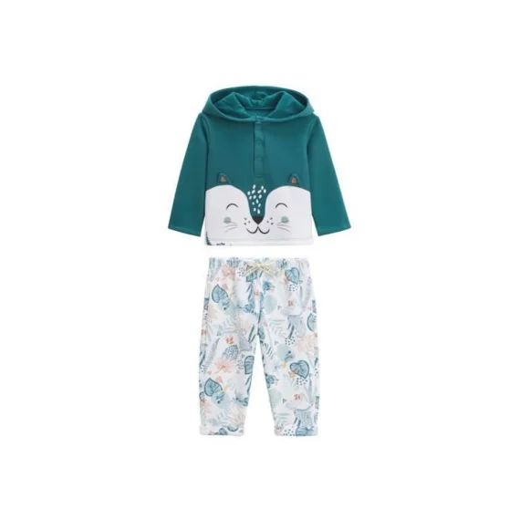Ensemble Bébé Sweat-shirt À Capuche Et Pantalon En Molleton Roméo Vert