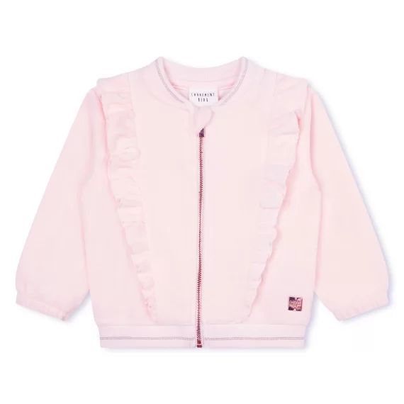 Cardigan en velours Fille Rose