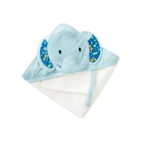 Cape de bain + gant Mo l&rsquo;éléphant Zanimo (75 x 75 cm)