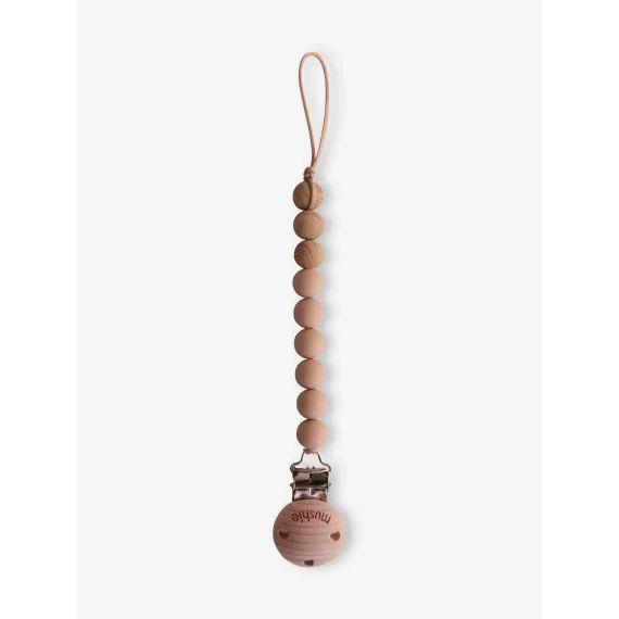 Cordon attache-sucette MUSHIE Eva en silicone beige