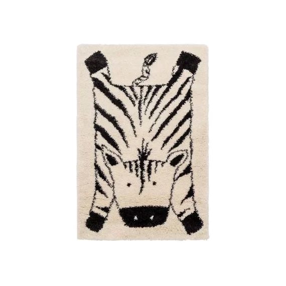Tapis rectangulaire shaggy Zèbre (80 x 150 cm)