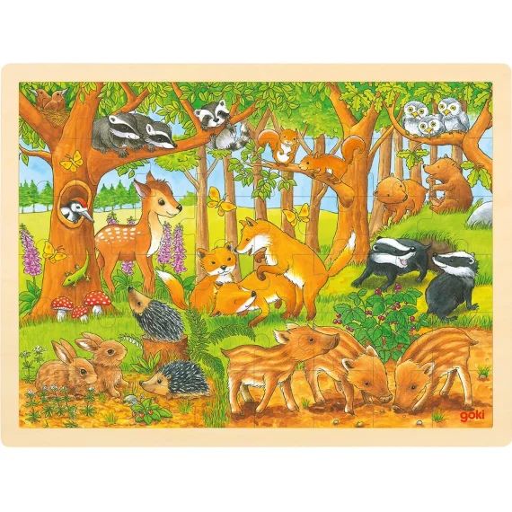Puzzle Bébés Animaux De La Forêt Beige
