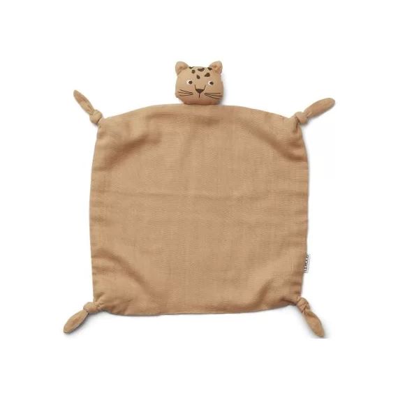Doudou plat Agnete leopard abricot