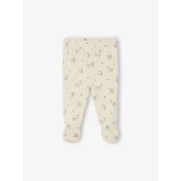 Lot de 2 pantalons naissance à pieds beige