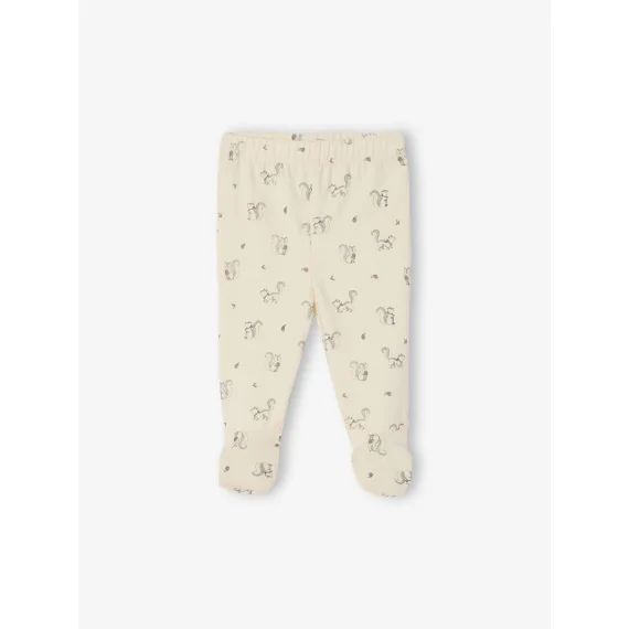 Lot de 2 pantalons naissance à pieds beige