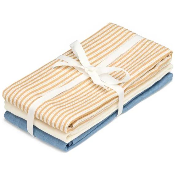 Lot De 3 Langes Marron, Blanc, Bleu