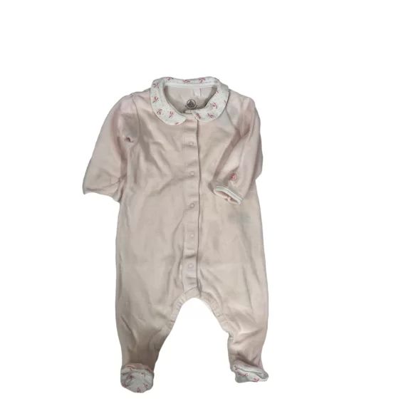 Pyjama rose avec col fille 3 mois