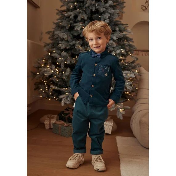 Ensemble Bébé Chemise Et Pantalon Avec Noeud Papillon Magic Bleu