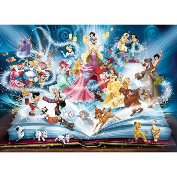 Puzzle DISNEY CLASSIQUE Le livre magique des contes – Ravensburger – 1500 pièces – Dessins animés et BD vert