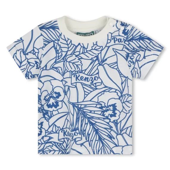 T-shirt imprimé en coton Garçon Blanc