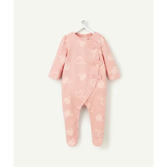 Dors bien en coton biologique rose imprimé pommes –  – Soldes