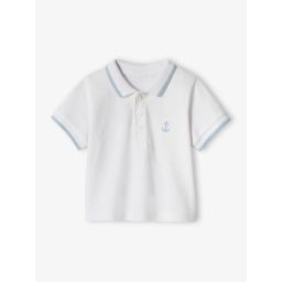 Polo bébé garçon brodé poitrine personnalisable blanc