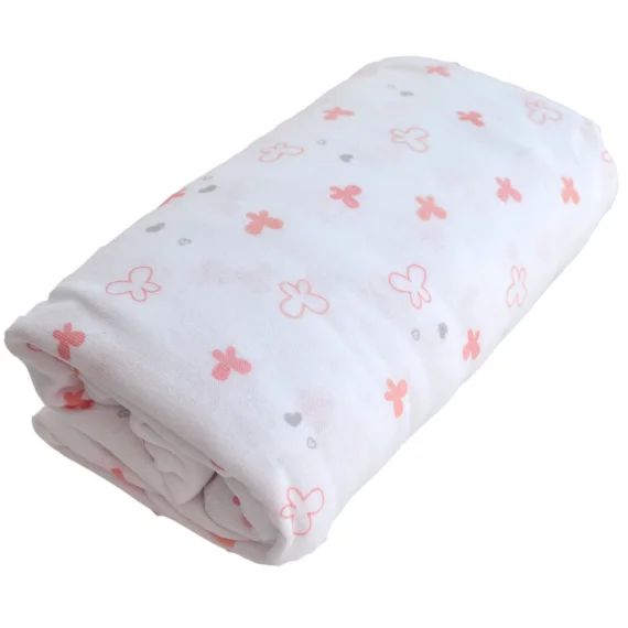Drap housse rose Lapinou (70 x 140 cm)