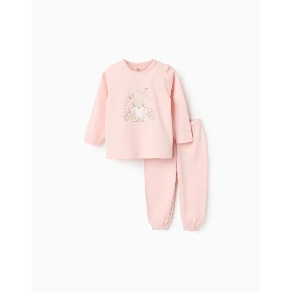 Pyjama En Coton Imprimé Rose Clair