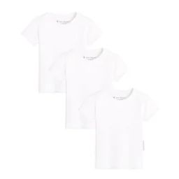 Lot De 3 Maillots De Corps Manches Courtes En Coton Blanc