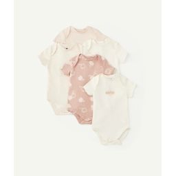 Lot de 5 bodies en coton biologique rose et blanc –  – Soldes