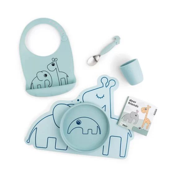 Coffret vaisselle pour bébé en silicone Done by Deer