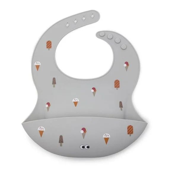 Bavoir Enfant Silicone Bavcream Gris Gris