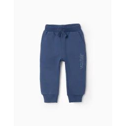 Jogpant En Mélange De Coton Bleu