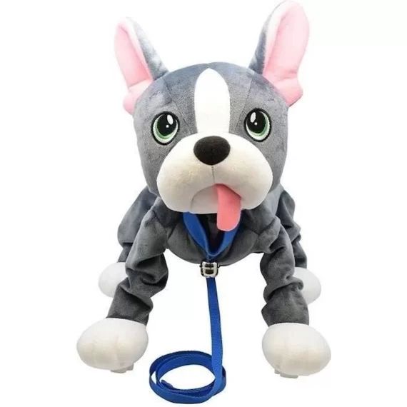 LES TOUFOUS Chien Bulldog Français Peluche Interactive gris
