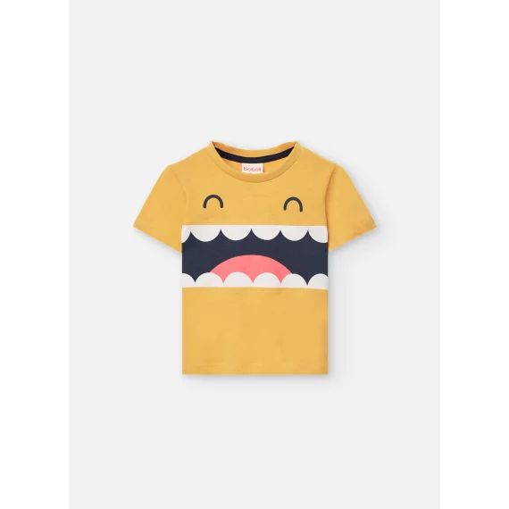 T-shirt À Manches Courtes Avec Col Rond Jaune