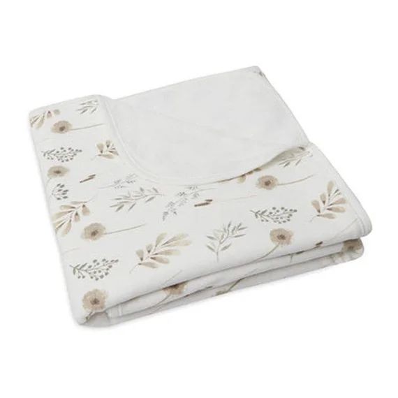 Couverture Berceau Jersey Fleurs Sauvages – 75 X 100 – Jollein – Bébé – Promenade Blanc