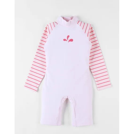 Combi Uv Rayée Rose
