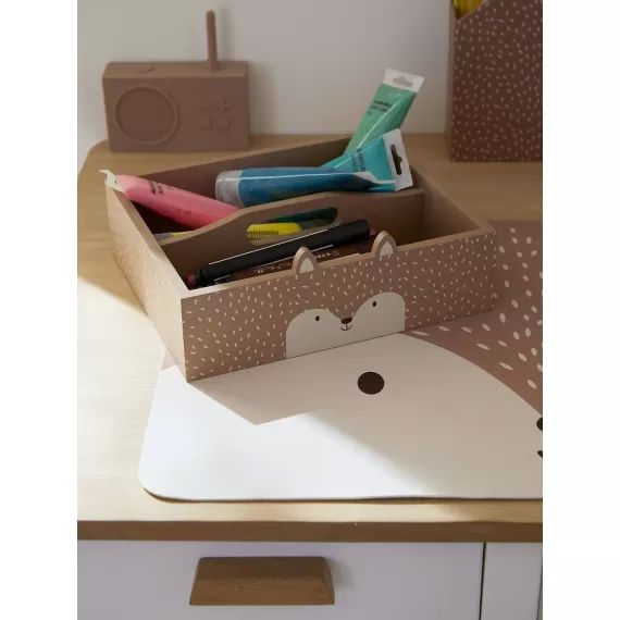 Rangement à crayons/feutres en bois Renard terracotta