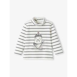 Sous-pull rayé bébé petit marin rayé blanc