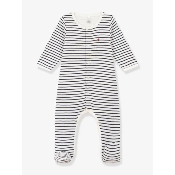 Bodypyjama à rayures en coton bébé PETIT BATEAU marine