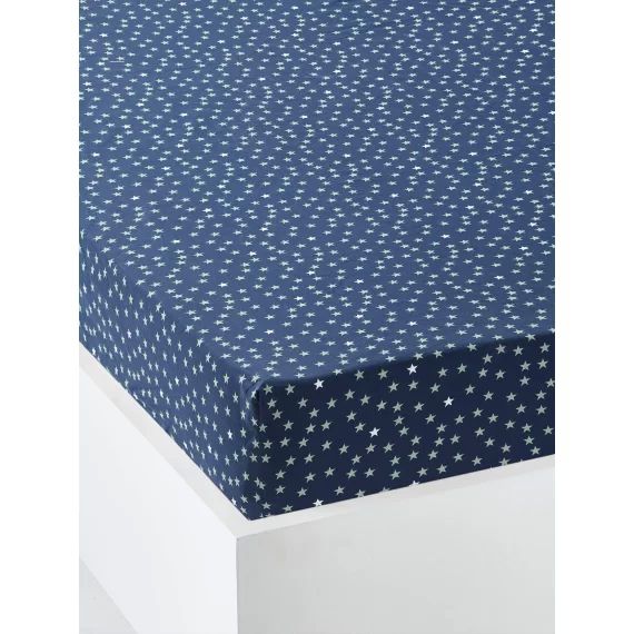 Drap-housse enfant DREAM BIG marine/étoiles