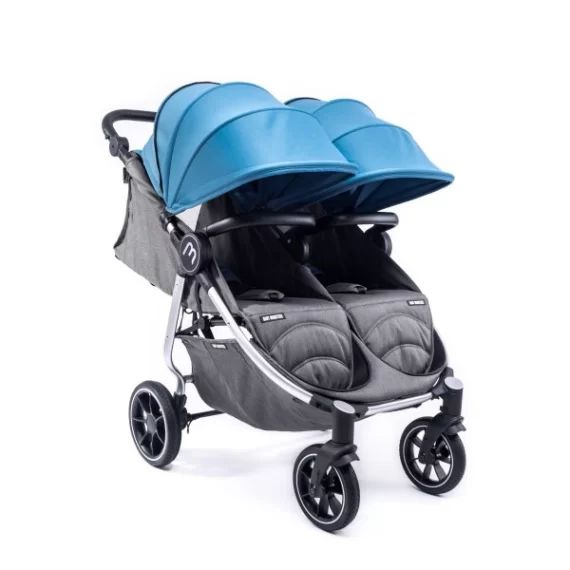Poussette Double Baby Monsters Easy Twin 4 – Châssis Silver / Canopys Atlantic