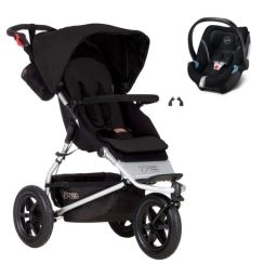 Poussette Mountain Buggy Urban Jungle – Black + Coque Auto Cybex Aton 5 – Deep Black