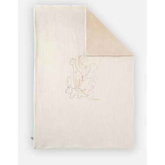 Couverture bébé Veloudoux® Tiga, Stegi & Ops – NOUKIE&rsquo;S – 100 x 140 cm – Beige beige
