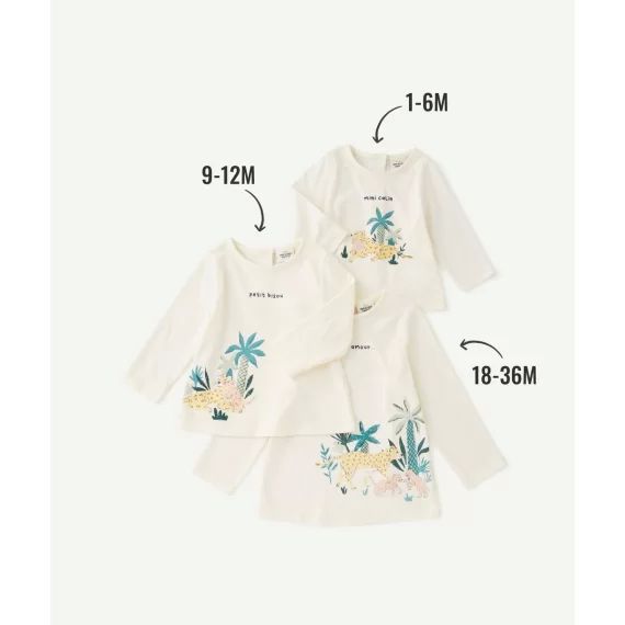 T-shirt évolutif à manches longues bébé fille en fibres recyclées –  – Soldes