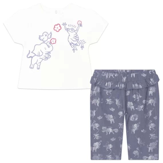 Ensemble t-shirt + pantalon Fille Bleu