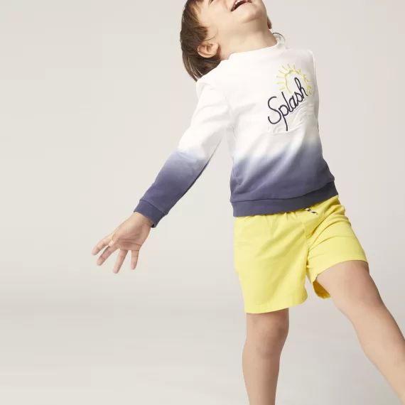 Sweat molletonné en coton Garçon Bleu