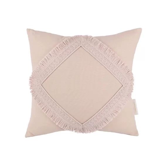 Coussin carré Boho rose (40 x 40 cm)