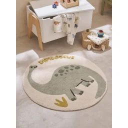 Tapis rond Dinosaure Minisaurus vert