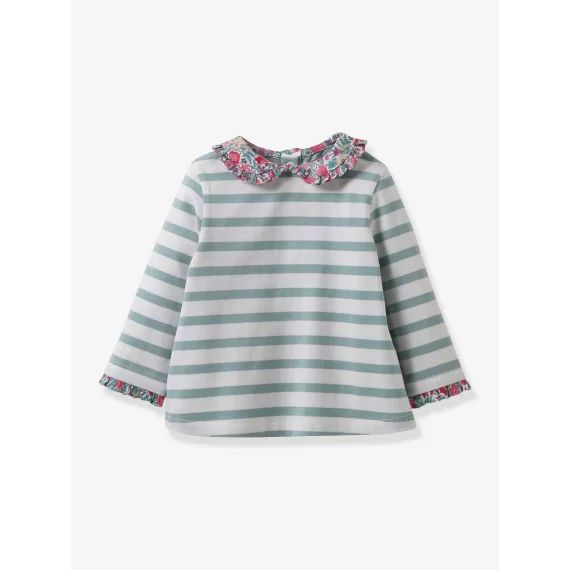 Marinière bébé tissu Liberty CYRILLUS rose
