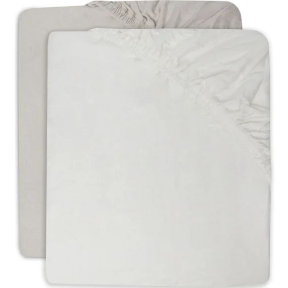 Lot de 2 draps housses en coton Ivory/Nougat (60 x 120 cm)
