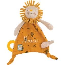 Doudou attache sucette lion Sous mon baobab (personnalisable)