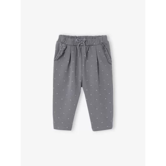 Pantalon molleton bébé fille bleu grisé