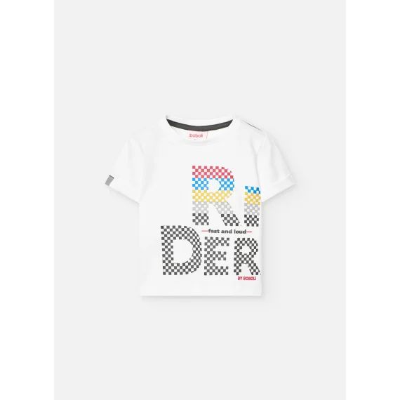 T-shirt À Manches Courtes Avec Col Rond Blanc