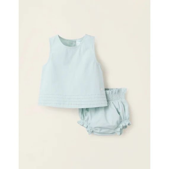 Top + Bloomer Avec Volants Bleu Clair