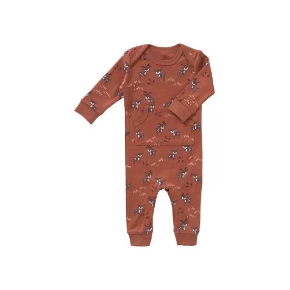 Combinaison pyjama en coton bio Deer amber brown (3-6 mois : 60 à 67 cm)